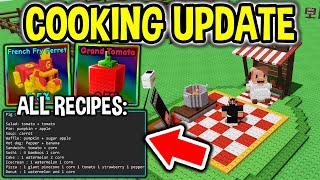 ALL BEST RECIPES in NEW COOKING UPDATE in Roblox Grow a Garden..