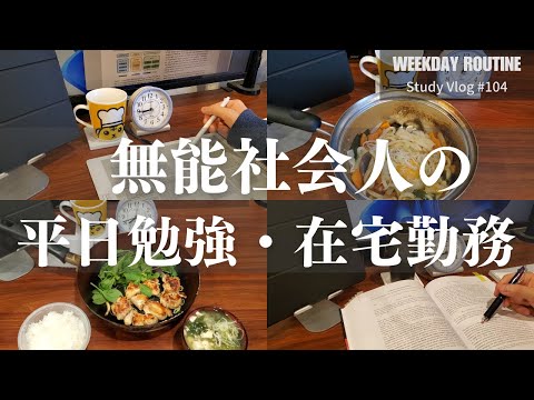 【勉強Vlog】無能社会人の在宅勤務・勉強ルーティン #104