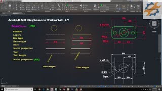 Auto CAD Beginners Tutorial 17  Properties & Match Properties in AutoCAD