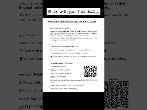 Aman Raj student from GCET college need your help🙏🏻please be a reason for someone’s life #support
