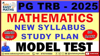 PG TRB MATHS | NEW SYLLABUS | MODEL TEST | STUDY PLAN