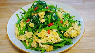 茼蒿别老是清炒，搭配两个鸡蛋出锅真香【味之鲜美食记】