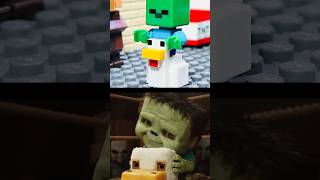CHICKEN JOCKEY side by side #lego #minecraft #stopmotion #animation #movie #comparison #recreation