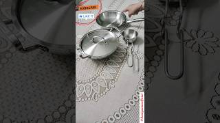 Bergner Tripro TriPly Stainless Steel 4 Pcs Cookware Set - Kadai with Common Lid, Frypan, Tadka Pan