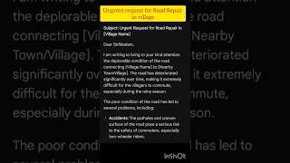 Repair the village road.#shortsfeed,#shorts,#applicationwriting,#roadrepair,#application