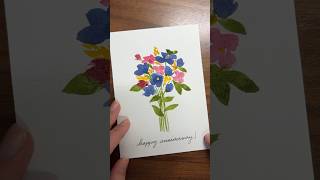 Making a simple floral watercolor card! #cardmaking #watercolorpainting #diycard #painting #cards