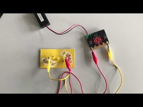 Microbit light show project with external LED crocodile clips and colorful cards