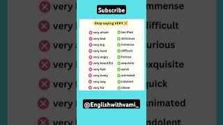 Use these words instead of very#music#englishlearningclass#howtoimproveenglishspeaking#class#viral