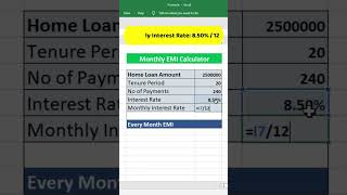 Calculate Monthly EMI if you take Loan of 25 lacs for 20 years | Monthly EMI Calculator #shorts