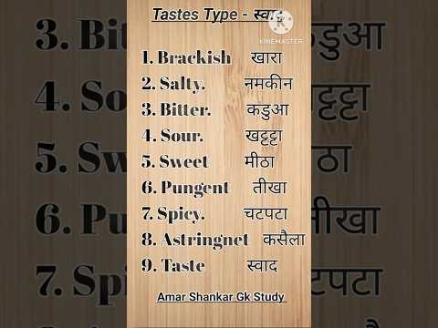 Taste Type  Swad Ke Prakar #shortsfeed #gk #song #music #remix #motivation
