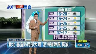 華南水氣＋東北風！ 北東離島雨、中南多雲