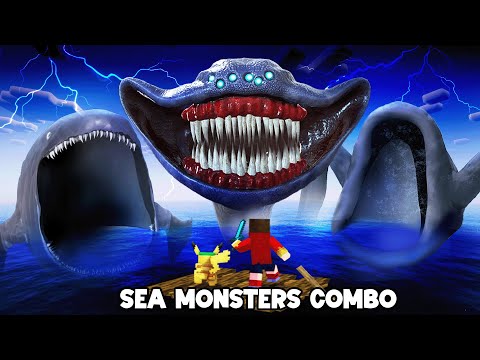 SURVIVING FROM SEA MONSTERS COMBO in Minecraft - Gameplay - Coffin Meme