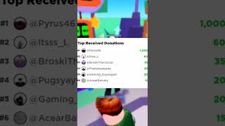 HE DONATED A  1,000 GUYS #plsdonate #1krobux #roblox #donate #omg #crazy #noway