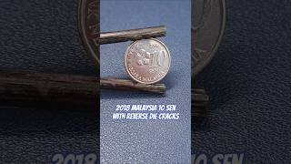 2018 Malaysia 10 Sen with Reverse Die Cracks #shorts #errorcoins #errorcoin