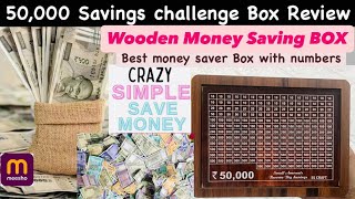 Wooden Money Saving Box/ 50,000 Savings challenge Box Meesho Review/ Best Money Saver Box Numbers