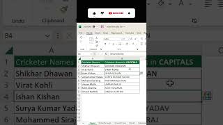 #ExcelTrick To Convert Small case to UPPERCASE Letters #excelshorts #excelhacksandtricks