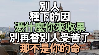 別人種下的因，憑什麼你來收果？別再替別人受苦了，那不是你的命. #生活變革 #人生方向 #人生經驗 #內在力量 #生活自律 #幸福秘訣 #成功習慣 #人生感悟 #生活策略 #生活# i愛生活life