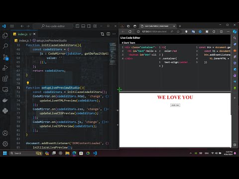 ASMR Programing Live Code Editor App with HTML, CSS and JavaScript