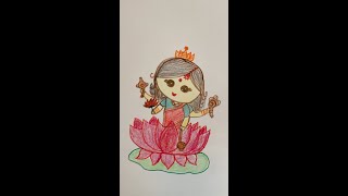 Draw Devi Siddhidhatri #Navadurga #Navratri #shorts
