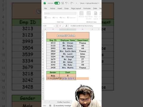 Countif trick in Excel | Excel in Hindi | #excelshorts #shorts #ytshorts