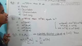 Measure and integration - 2 //measurable sets/ MCQs/ Msc IV th sem/ hnbgu