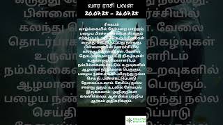 20 - 26 ஜூலை ரிஷபம் வார பலன் #astro #astrology #today #rasipalan #horoscope #todayrasipalan #reels