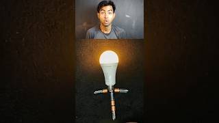 "Lighting LED bulb using battery – Jugaad or genius?"🤔