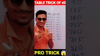 Pro Table Trick Of 45🔥 || Maths Magic #shorts #tabletricks #mathsmagic #mathstricks #protricks