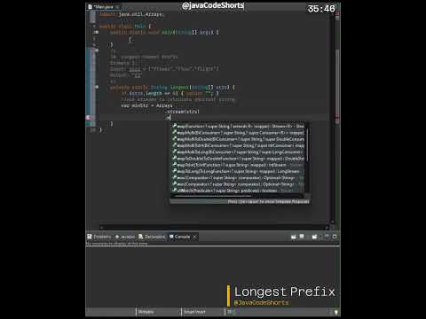 0032 Longest Common Prefix in #java #algorithm #programming #coding #shorts