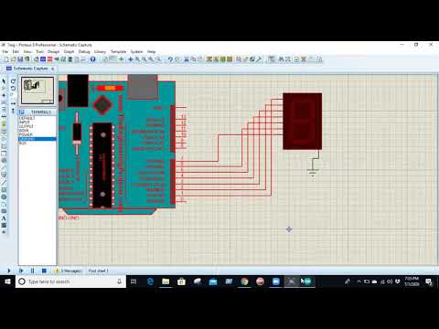 2. Seven Segment Display to Arduino in Proteus