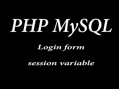 PHP MySQL Create login form and session variable