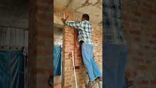 Wall pipe fitting work #construction #plumbingpipes #pipeconnector #electrical #pipefitting #home