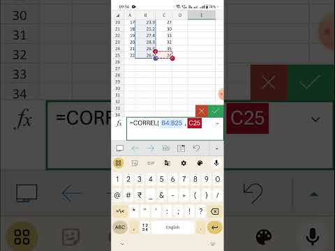 Finding correlation coefficient for paired data sets in Excel