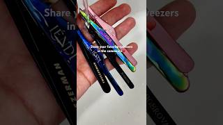 Which one is the best?🌈 #tweezers #eyebrows #tweezerman #asmr #shorts