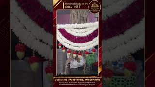 Creating a special floral thorana for a temple, crafted with devotion and beauty to honor tradition.