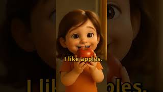 I Like Apples 🍎 | Easy English Sentence for Beginners | Learn English with Fun