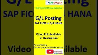 GL Posting SAP FICO in S/4 HANA