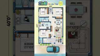 3BHK in 25×40 Plot | Indian Style Home + Porch + Bike Parking #indianhousedesign #houseplan