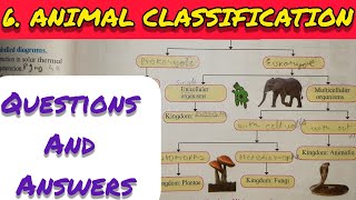 10th Std - Science 2 - Chapter 6 Animals Classification questions answers - Class 10 - SSC