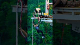 rope cutting jump 🥰🤣😘😍#bungeerishikesh #adventure #adventuresport #bungeejumping#bungee ￼