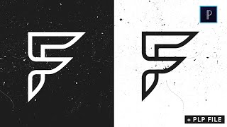 Abstract F logo on pixellab using bezier tool like Adobe illustrator || Nachristos
