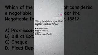 Negotiable Instruments Act 1881 #ssccglmcq #upscmcqs #upscexam #negotiableinstrument #upsc #upscmcq