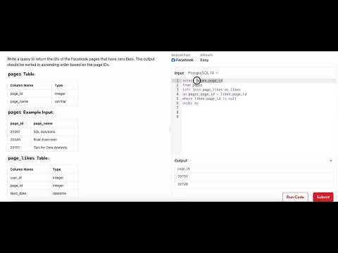 Facebook SQL Interview Question
