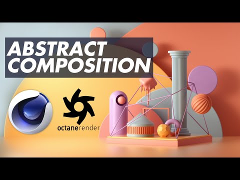 Octane Render Cinema 4D Abstract Composition - Studio Lighting, Pastel
