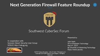 Next Generation Firewall (NGFW) Feature Roundup with John Nash