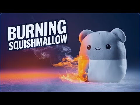 Burning a Bear Squishmallow