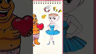 Cappuccina, She doesn't like too fat boy 😜 #ballerinacappuccina #tungtungtungsahur #stickerbook