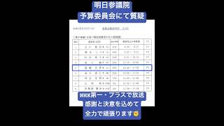 明日参議院予算委員会にて質疑✊
