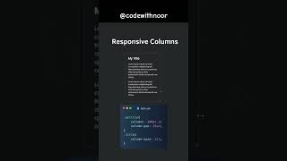 Responsive columns with css for beginners #shorts #viralvideo #trending