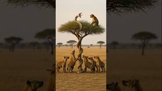 Snake Attacks Monkey in Tree While Hyenas Watch Below